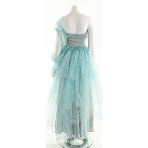 50's Tulle Dress, 1950's Strapless Dress, Blue Prom Dress, Rhinestone Dress, PIn - Picture 7 of 10